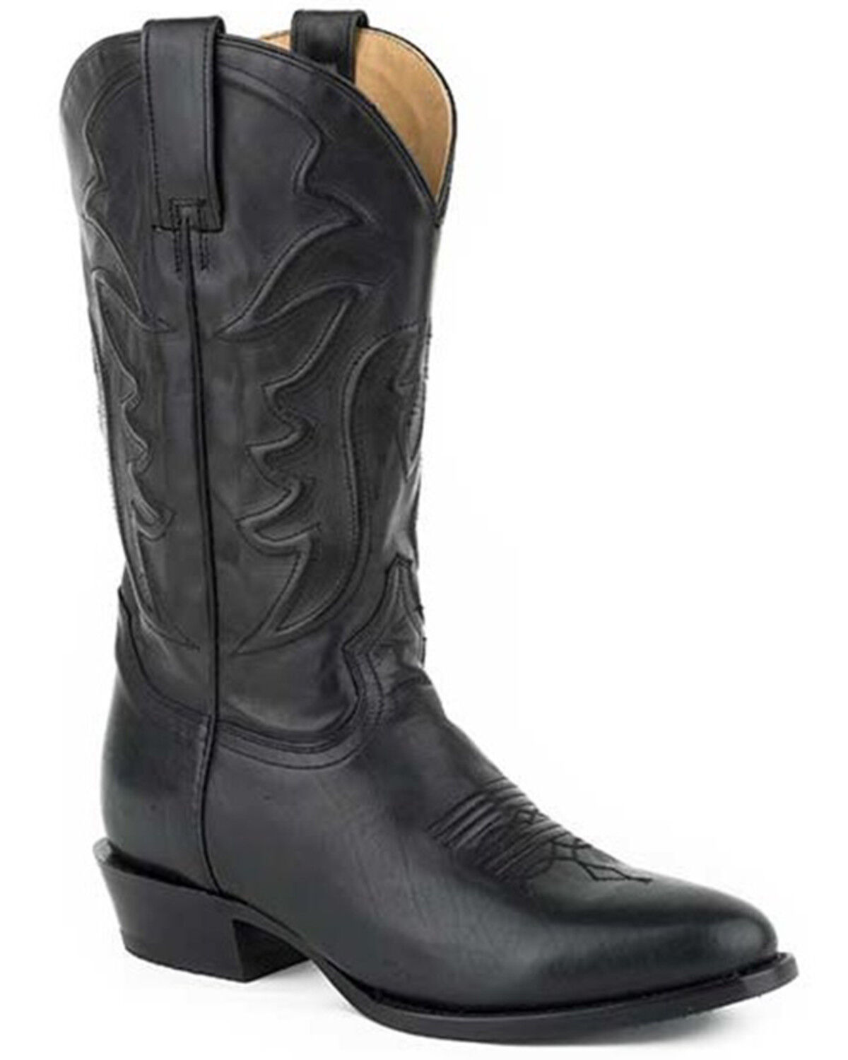 Image #1 - Stetson Men's Ames Corded Shaft Western Boots - Round Toe, Black, hi-res