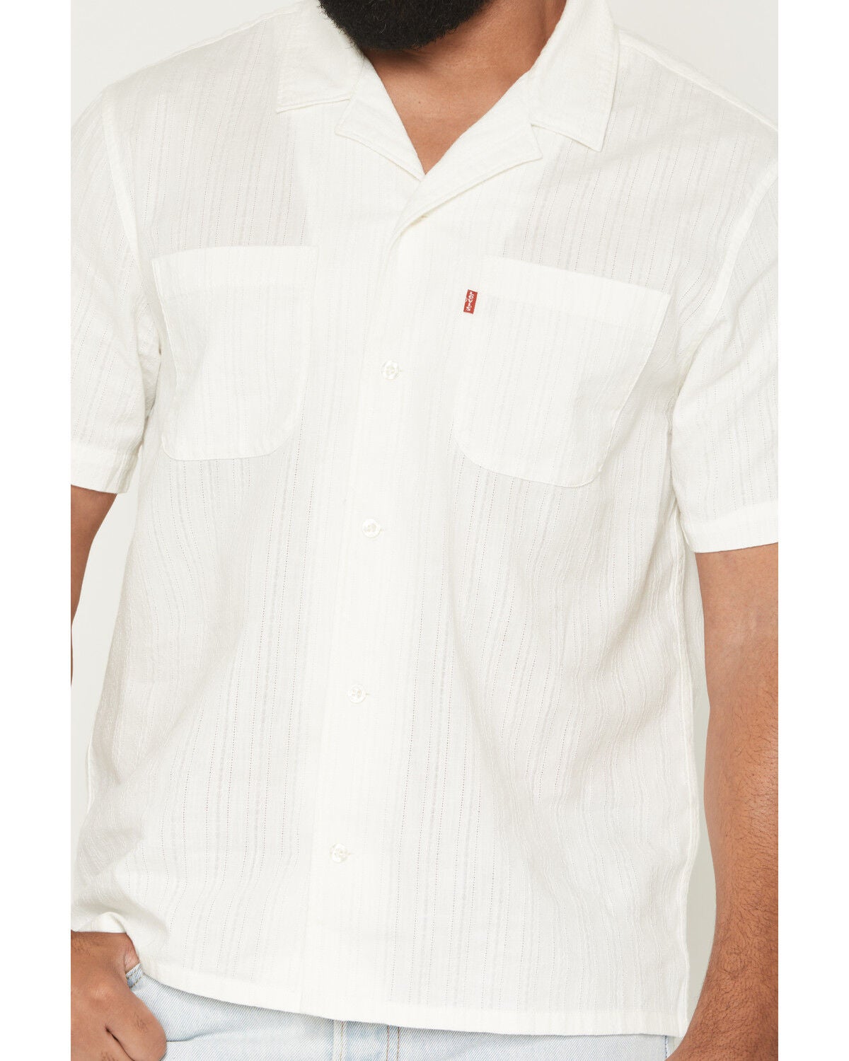 Image #3 - Levi's Men's Classic Camper Short Sleeve Button-Down Western Shirt, Off White, hi-res