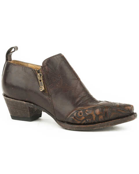 Image #1 - Stetson Women's Phoebe Leather Shoe Boots, Brown, hi-res