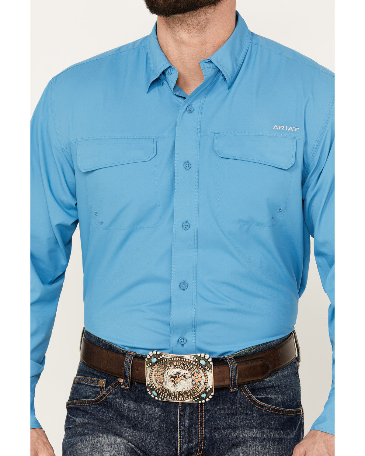 Image #3 - Ariat Men's VentTEK Outbound Solid Classic Fit Long Sleeve Button-Down Western Shirt, , hi-res