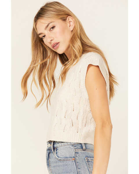 Image #2 - Cleo + Wolf Women's Textured Knit Sweater , Ivory, hi-res