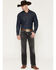 Image #1 - Ariat Men's M4 Ramiro Steven Washed Relaxed Bootcut Stretch Denim Jeans, Black, hi-res