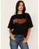 Image #1 - Wrangler Women's Est 1947 Fire Logo Graphic Girlfriend Tee, Black, hi-res