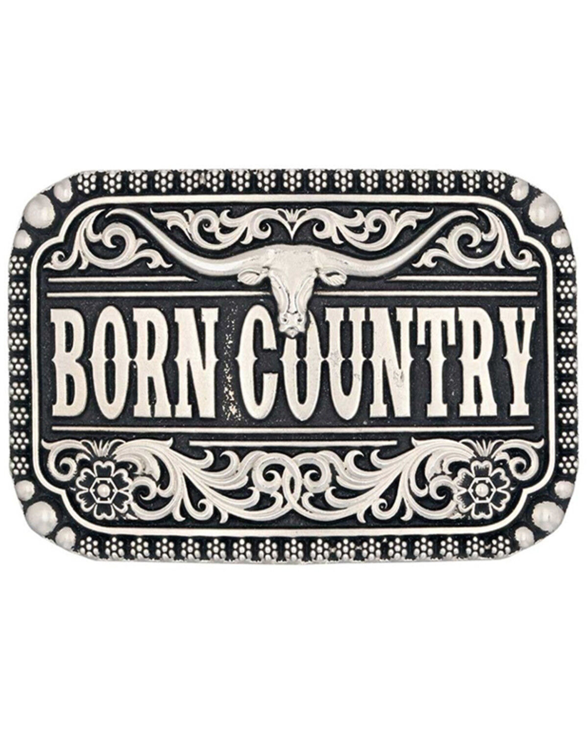 Image #1 - Montana Silversmiths Born Country Attitude Belt Buckle, Brass, hi-res