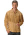 Scully Men's Fringed Boar Suede Leather Long Sleeve Western Shirt, Tan, hi-res