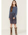 Trixxi Girls' Navy Blue Bow Front Pullover Sweatshirt, Navy, hi-res