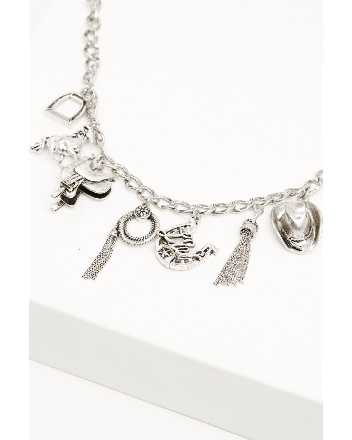 Image #3 - Lainey Wilson Women's Rodeo Charm Necklace, Silver, hi-res