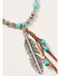 Shyanne Women's Shimmer Concho Feather Tassel Beaded Set, Silver, hi-res