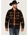 Image #1 - Powder River Outfitters Men's Southwestern Print Berber Zip Jacket, Dark Brown, hi-res