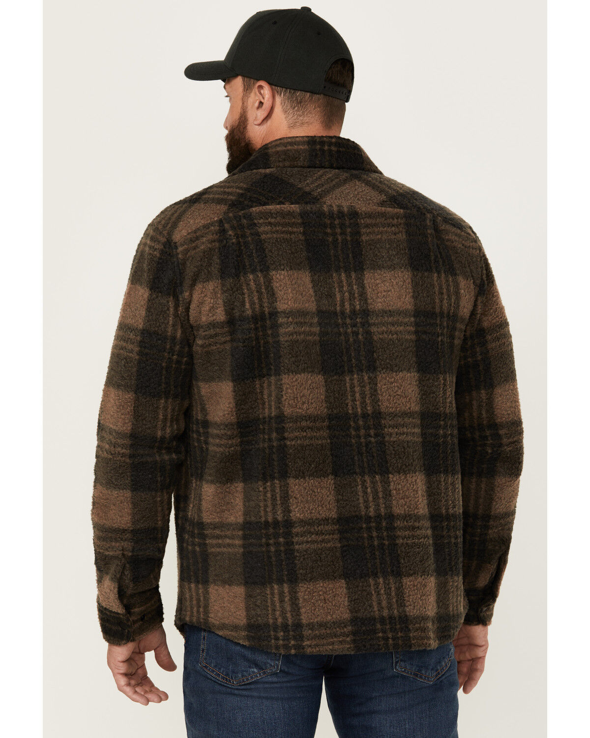 Image #4 - Brixton Men's Bowery Arctic Plaid Print Long Sleeve Snap Stretch Shirt Jacket, Black, hi-res