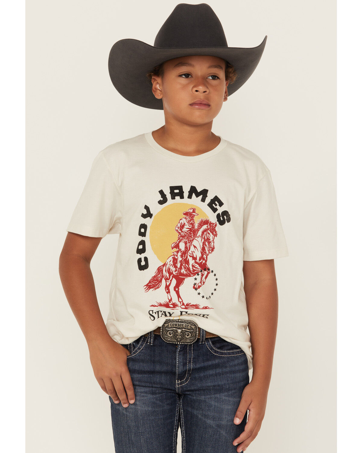 Image #1 - Cody James Boys' Stay Free Short Sleeve Graphic T-Shirt, Cream, hi-res