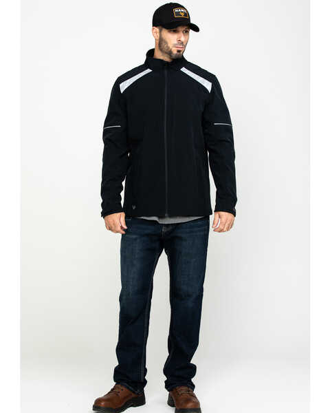 Image #6 - Hawx Men's Reflective Polar Fleece Moto Work Jacket , Black, hi-res