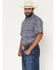 Image #2 - Ely Walker Men's Floral Print Short Sleeve Pearl Snap Western Shirt, Navy, hi-res
