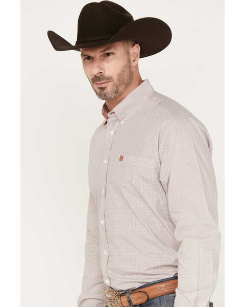 Image #2 - Cinch Men's Geo Print Button-Down Long Sleeve Western Shirt, White, hi-res