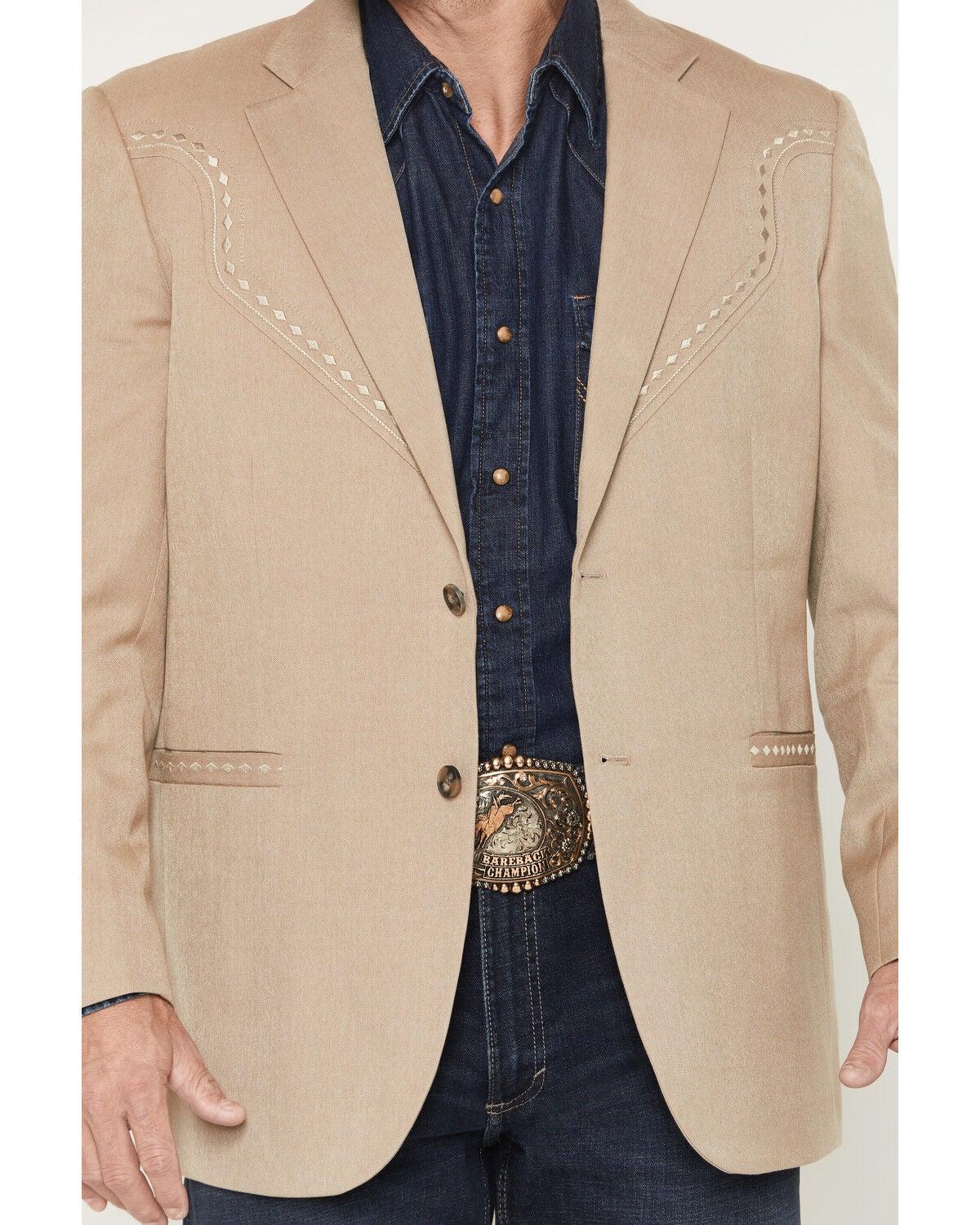 Image #3 - Cody James Men's Sundance Diamond Stitch Sportcoat, Tan, hi-res