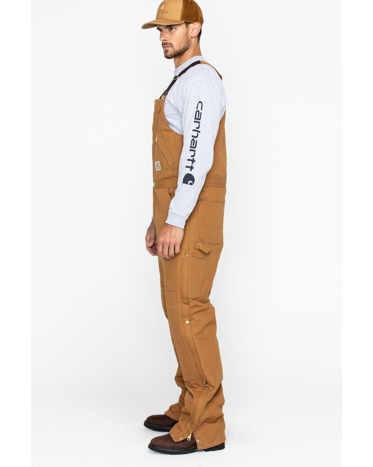 carhartt bibs zip to waist