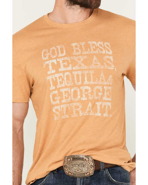 Image #3 - George Strait by Wrangler Men's God Bless Texas Short Sleeve Graphic T-Shirt, Gold, hi-res