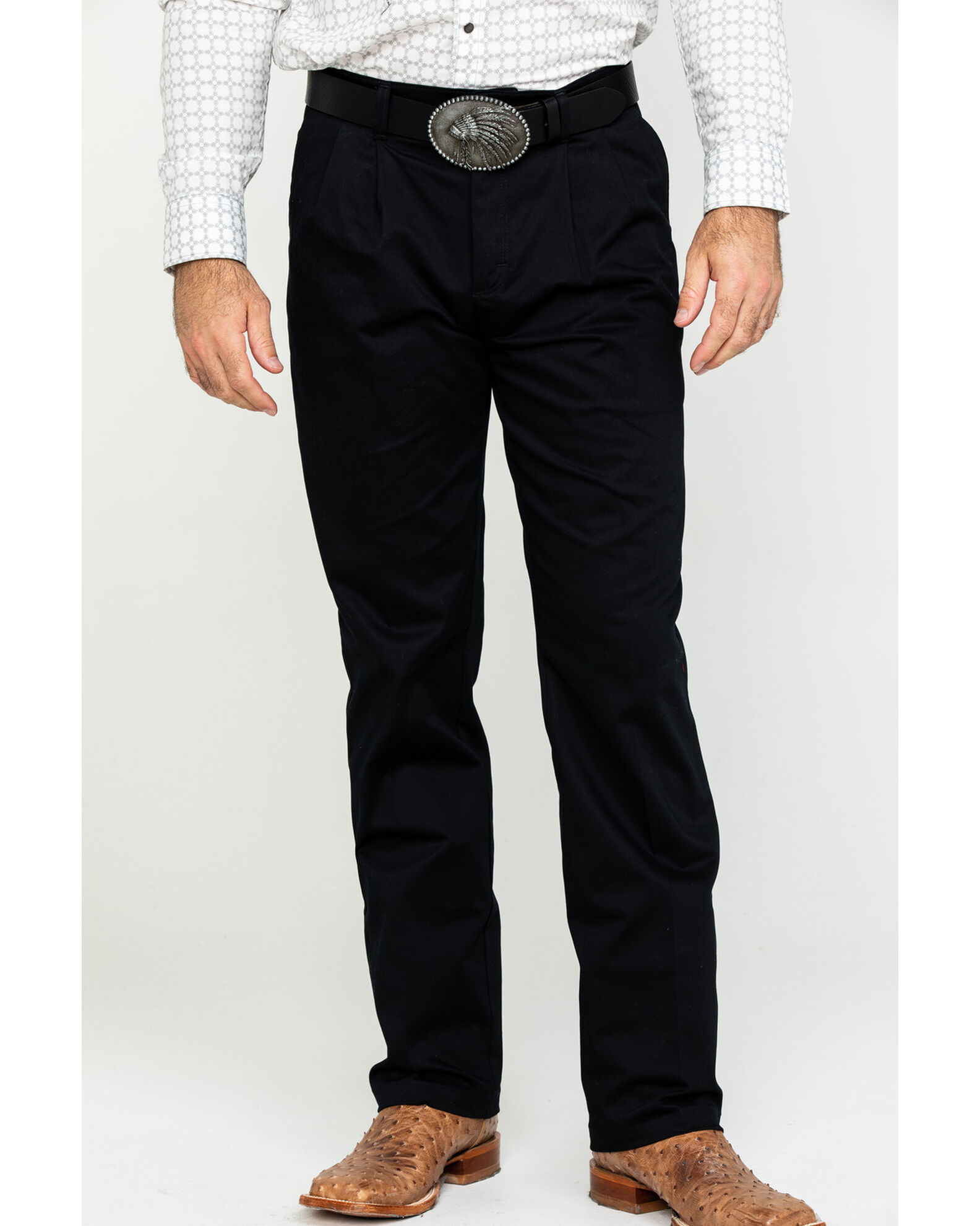 Wrangler Men s Black Casual Pleated Front Western Pants