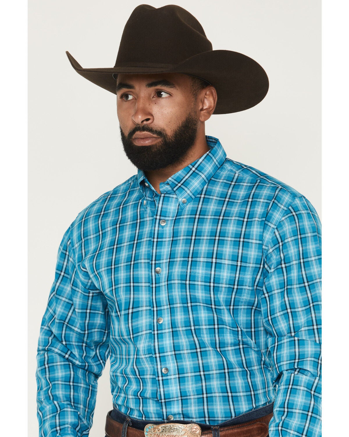 Image #7 - Wrangler Riata Men's Plaid Print Long Sleeve Button-Down Western Shirt, Multi, hi-res