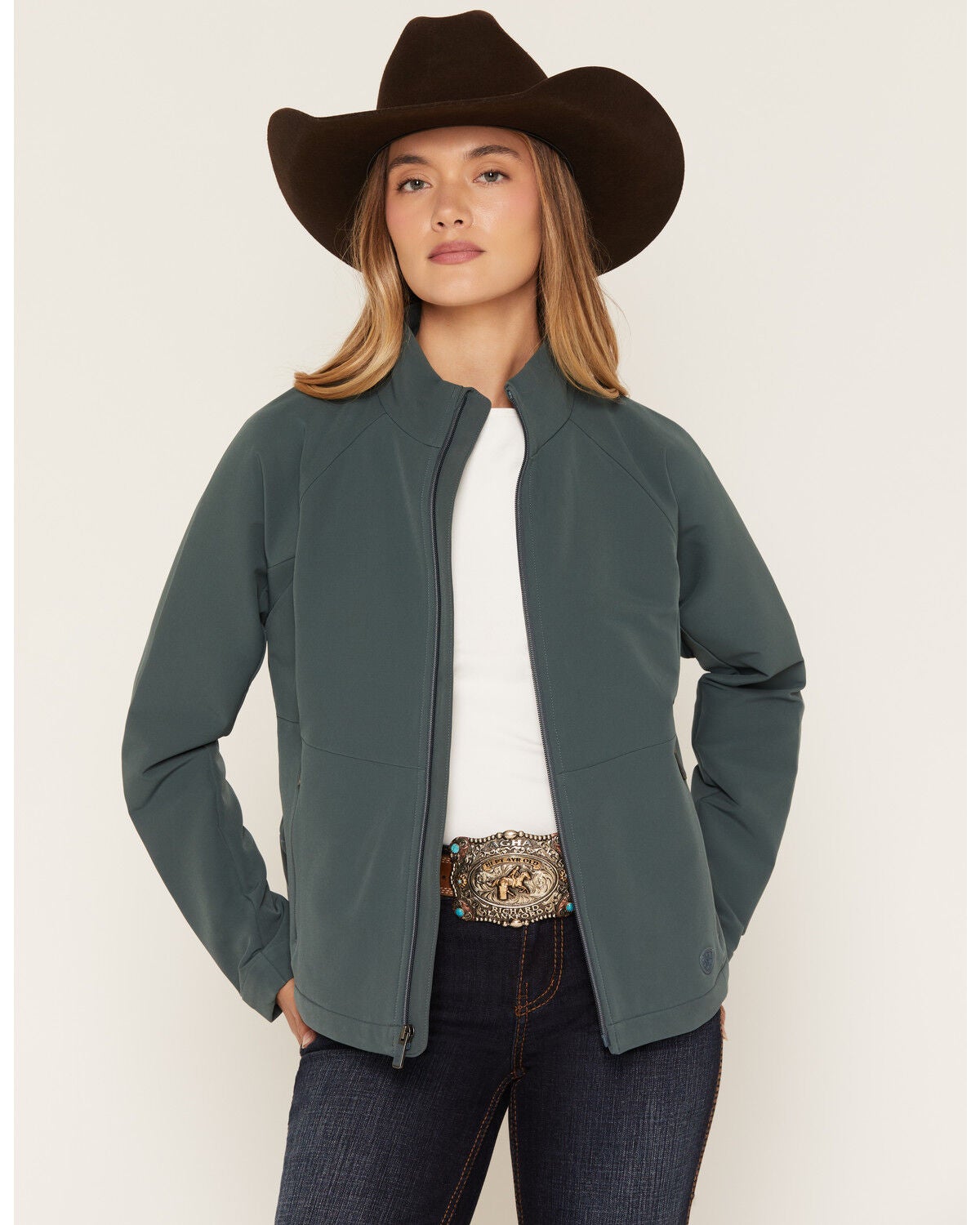 Image #1 - Ariat Women's Atlas Concealed Carry Softshell Jacket, Dark Blue, hi-res