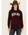 Image #1 - Ariat Women's Boot Barn Exclusive Chenille Logo Hoodie, Burgundy, hi-res