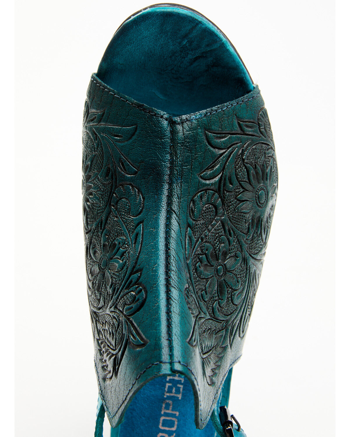 Image #6 - Roper Women's Burnished Tooled Sandals, Blue, hi-res
