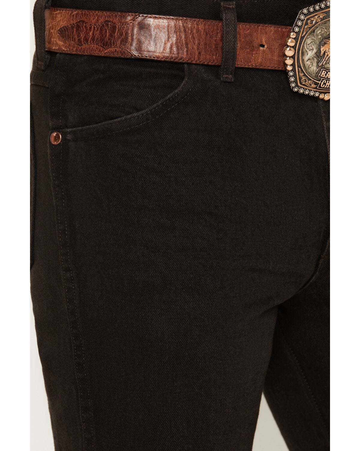 Image #2 - Wrangler Men's 936 High Rise Prewashed Cowboy Cut Slim Straight Jeans, Chocolate, hi-res