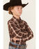 Image #2 - Cody James Boys' Traverse Long Sleeve Snap Flannel Shirt, Brown, hi-res