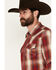 Image #2 - Cody James Men's Flare Plaid Print Long Sleeve Snap Western Shirt, Red, hi-res