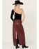 Image #3 - Free People Women's City Slicker Faux Leather Maxi Skirt , Red, hi-res