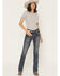 Image #3 - Grace in LA Women's Medium Wash Mid Rise Embellished Bootcut Stretch Denim Jeans, Medium Wash, hi-res