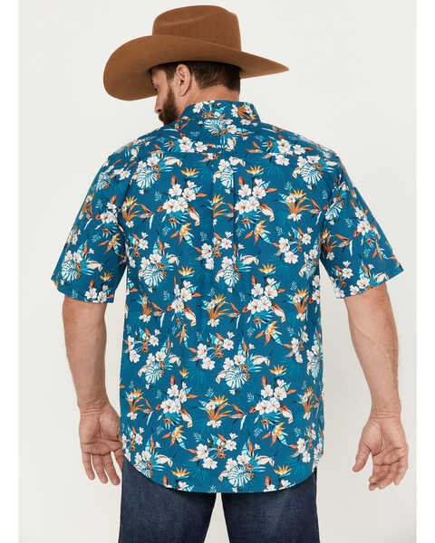 Image #4 - Ariat Men's Keon Classic Fit Western Shirt, Teal, hi-res