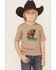 Image #1 - Wrangler Boys' Buffalo Short Sleeve Graphic T-Shirt, Grey, hi-res