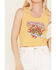 Image #3 - Youth in Revolt Women's California Motorcycle Cropped Tank, Yellow, hi-res