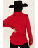 Image #4 - Wrangler Women's Floral Embroidered Long Sleeve Snap Western Shirt, Red, hi-res