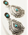 Image #2 - Shyanne Women's Frontier Antique Teardrop Turquoise Earrings, Silver, hi-res