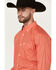 Image #2 - Ariat Men's Wilkie Geo Print Long Sleeve Button-Down Western Shirt, Red, hi-res