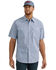 Image #1 - Wrangler 20X Men's Geo Print Short Sleeve Snap Stretch Western Shirt , Blue, hi-res