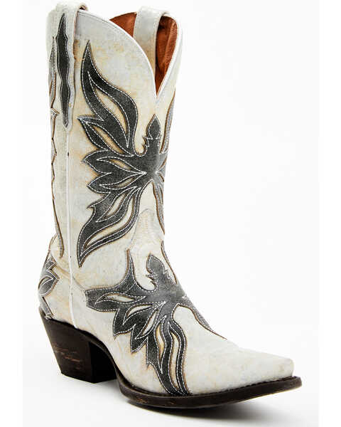 Image #1 - Dan Post Women's Ndulgence Vintage Leather Boots - Snip Toe, Black/white, hi-res