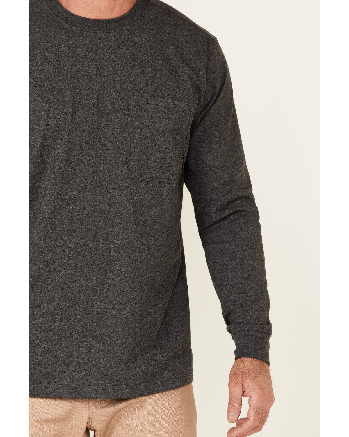 Image #3 - Hawx Men's Solid Charcoal Forge Long Sleeve Work Pocket T-Shirt, Charcoal, hi-res