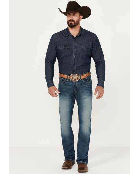 Image #1 - Ariat Men's M5 Whitman Straight Skyland Stretch Jeans, Dark Medium Wash, hi-res