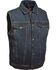 Image #1 - Milwaukee Leather Men's Snap Front Denim Vest with Shirt Collar- Big - 4X, , hi-res