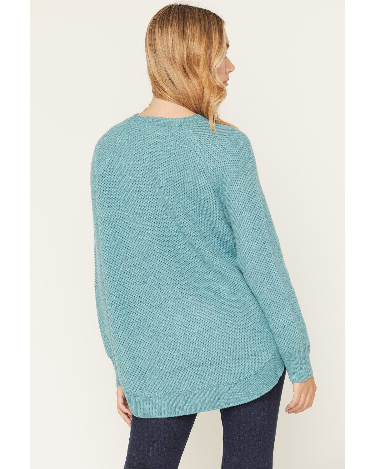 Image #4 - Cotton & Rye Women's Solid Sweater, Aqua, hi-res