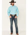 Ariat Men's Tangier Large Plaid Long Sleeve Button Down Western Shirt - Big, Turquoise, hi-res