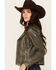 Image #4 - Mauritius Leather Women's Christy Scatter Star Leather Jacket, Olive, hi-res