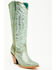 Image #1 - Corral Women's Metallic Tall Western Boots - Snip Toe, Green, hi-res