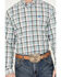 Cinch Men's Plaid Print Long Sleeve Button Down Western Shirt, White, hi-res