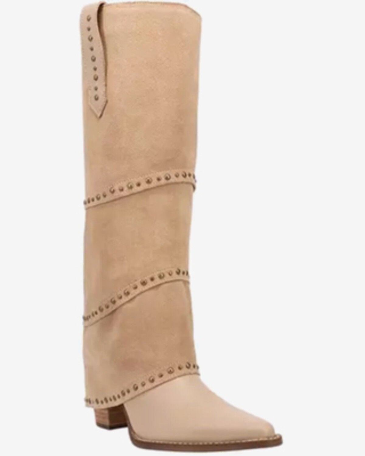 Image #1 - Dingo Women's Texani Studded Tall Western Boots - Snip Toe, Sand, hi-res