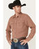 Image #2 - Blue Ranchwear Men's Gingham Print Long Sleeve Snap Western Shirt, Red, hi-res