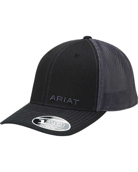 Image #1 - Ariat Men's Logo Ball Cap , Black, hi-res